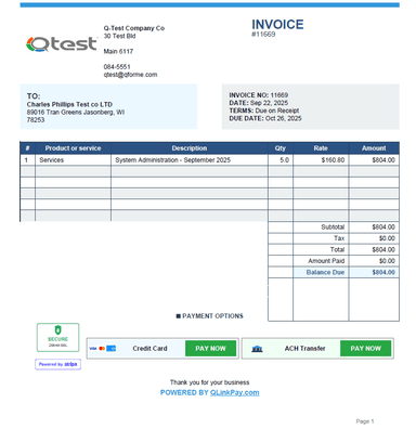Overdue invoice reminder with Pay Now payment link